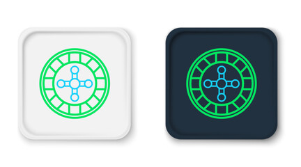 Line Casino roulette wheel icon isolated on white background. Colorful outline concept. Vector