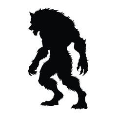 Werewolf Silhouette on White