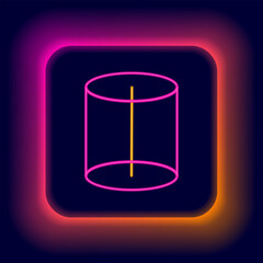 Glowing neon line Geometric figure icon isolated on black background. Abstract shape. Geometric ornament. Colorful outline concept. Vector