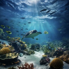 underwater sea aquarium environment