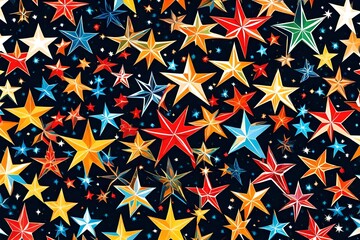 Celebratory background from colour star.Illustration.
