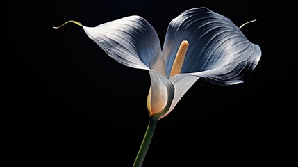  a close up of a flower on a black background with a blurry image of the center of the flower.