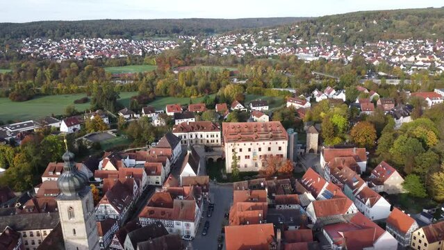 Drone shot of Forchheim, Fraenkische Schweiz