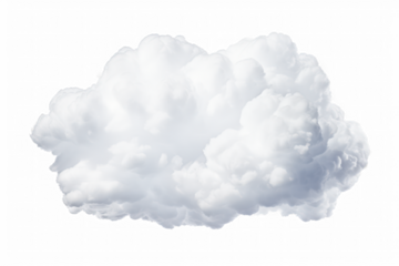 White cloud isolated on transparent background, png file