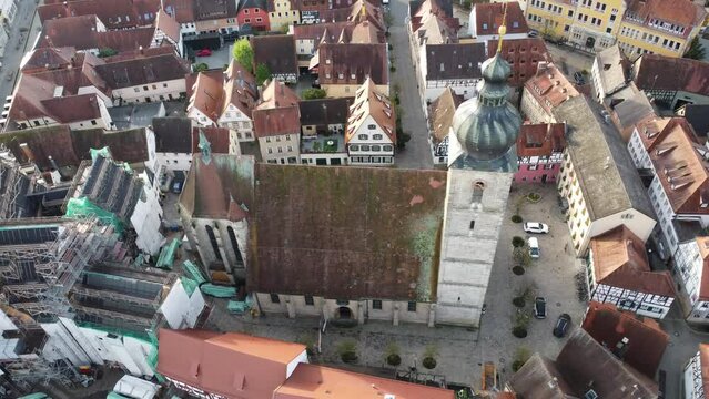 Drone shot of Forchheim, Fraenkische Schweiz