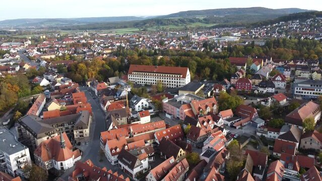Drone shot of Forchheim, Fraenkische Schweiz