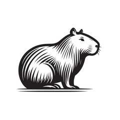 Capybara logo for graphic design, capybara designs for prints and commercial publications, vectorized capybara