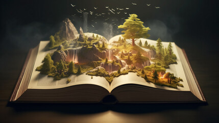 Enchanted book, a world of wonder within the pages.