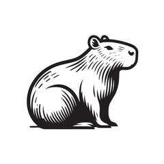 Capybara logo for graphic design, capybara designs for prints and commercial publications, vectorized capybara
