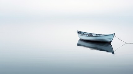  a white boat floating on top of a body of water next to a boat on top of a body of water.
