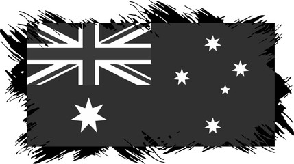Black and white of Australia Flag on Independence day