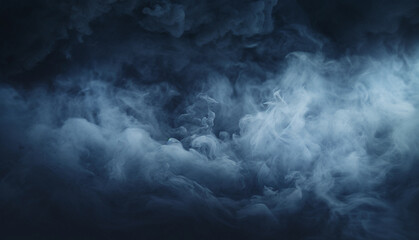 Obraz premium Black scene with grey smoke in the background. Blue mist on the ground. Fog backdrop.
