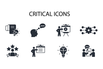 Critical thinking icon set.vector.Editable stroke.linear style sign for use web design,logo.Symbol illustration.