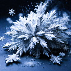 Beautiful snowflake macro illustration.