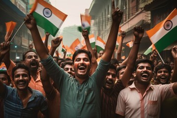 Indian people celebrating Indian independence