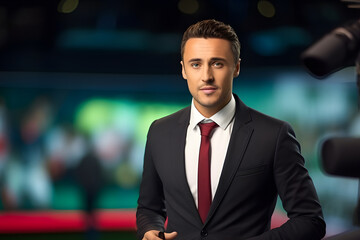 male television presenter. sports commentator, leading sports TV news