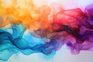 Alcohol inks flowing on synthetic paper creating a gradient