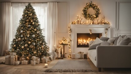 Towering from floor to ceiling, it's lavishly adorned with a plethora of ornaments and twinkling lights