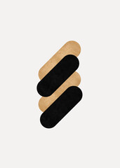 Modern abstract geometric lines. Poster Art in black and gold colour. Abstract Wall Art. Digital Interior Decoration Art for printing.