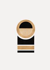 Black and gold Modern Poster Art. Abstract Wall Art. Digital Interior Decoration Art for print.