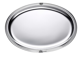Silver Plate / Tray isolated on transparent background PNG - obrazy, fototapety, plakaty