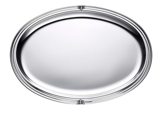 Silver Plate / Tray isolated on transparent background PNG