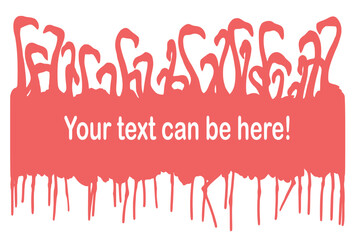 Vector image of a flock of pink flamingos. A place where you can leave your text, your link. - 677330943