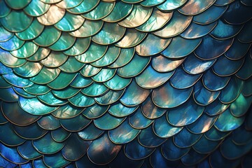 Abstract representation of mermaid’s tail with shimmering scales