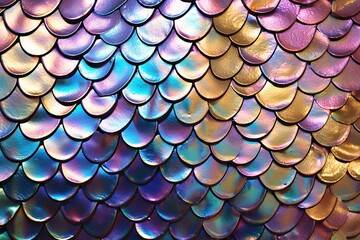Abstract representation of mermaid’s tail with shimmering scales - obrazy, fototapety, plakaty