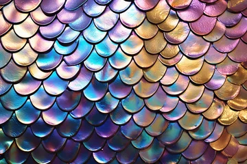 Fotobehang Abstract representation of mermaid’s tail with shimmering scales © Dan