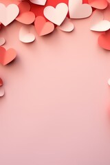 hearts on a pink valentines background