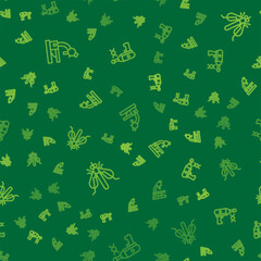 Set line Microscope, Experimental insect and Transfer liquid gun on seamless pattern. Vector