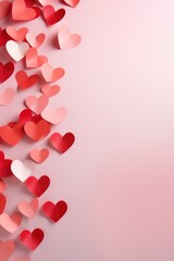 hearts on a pink valentines background