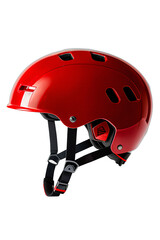 Red plastic extreme sport safety helmet