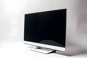 Modern TV on a white background with copy space. 3d rendering