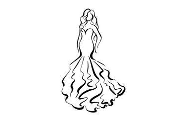 Girl in a wedding dress sketch