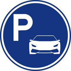 vector illustration of a parking sign on a transparent background