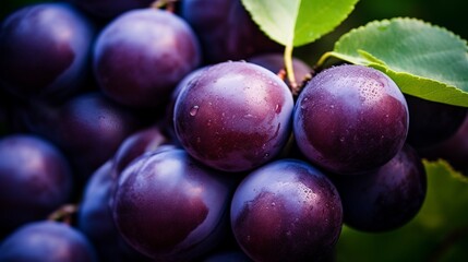 plums on the tree