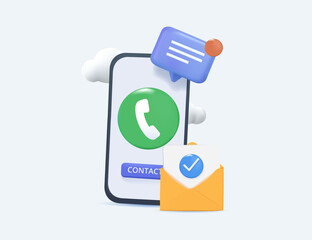 Get in touch abstract concept vector 3D illustration. Initiate contact, contact us, feedback online form, contact center