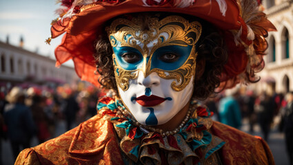 Karneval in Venedig, generated image - obrazy, fototapety, plakaty