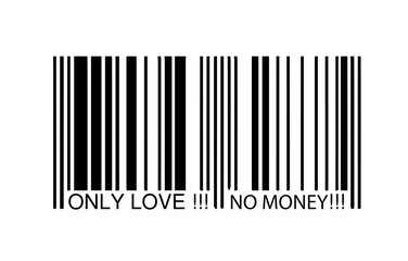 a barcode labeled only love