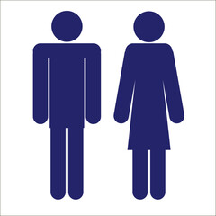 Man and woman icon isolated on the white background. Vector illustration.	