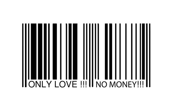 a barcode labeled only love