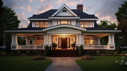 American classic home and house designs - obrazy, fototapety, plakaty