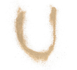  Sand alphabet letter U, symbol isolated on white, clipping path  © dule964