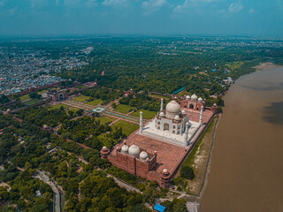 Taj Mahal from Drone - Agra India