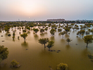 Jaisalmer fort from Drone - Rajasthan India