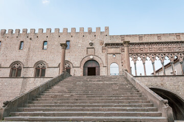 Palazzo Papale building (Papal Court) in the medieval old town of Viterbo, Lazio, Italy