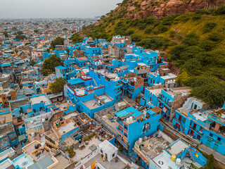 Jodhpur the blue city of India - Rajasthan from Drone