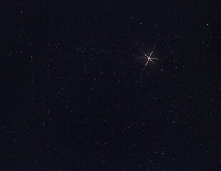 Bright Chrismas star on a cloudless night